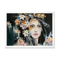 thumbnail image 1 of Designart 'Portrait Of A Young Woman With Flowers I' Modern Framed Art Print, 1 of 4