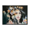 thumbnail image 1 of Designart 'Portrait Of A Young Woman With Flowers I' Modern Framed Canvas Wall Art Print, 1 of 5