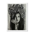 thumbnail image 1 of Designart 'Portrait Of A Young Woman With Flowers III' Modern Framed Art Print, 1 of 4