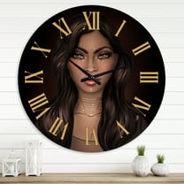 Designart 'Portrait Of African American Woman Iv' Modern Wall Clock