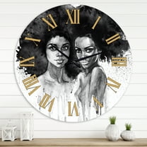 Designart 'Portrait Of African American Woman Xi' Modern Wall Clock