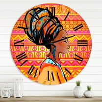 Designart 'Portrait Of Afro American Woman With Turban I' Modern Wall Clock