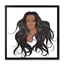 Designart 'Portrait Of Afro American Woman XV' Modern Framed Art Print