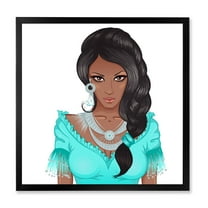 Designart 'Portrait Of Afro American Woman XVI' Modern Framed Art Print