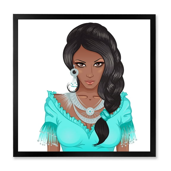 Designart 'Portrait Of Afro American Woman XVI' Modern Framed Art Print