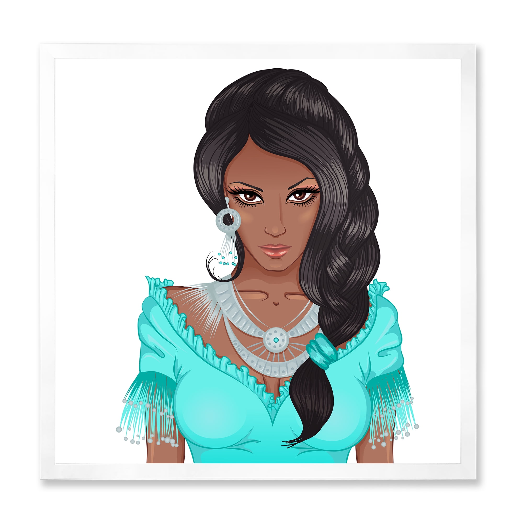 Designart 'Portrait Of Afro American Woman XVI' Modern Framed Art Print