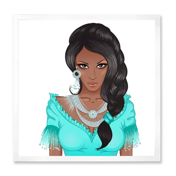 Designart 'Portrait Of Afro American Woman XVI' Modern Framed Art Print
