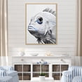 thumbnail image 1 of Designart "Portrait Of An Adorable White And Blue Fish" Coastal Coral Under Water Floater Framed Canvas Wall Art, 1 of 5