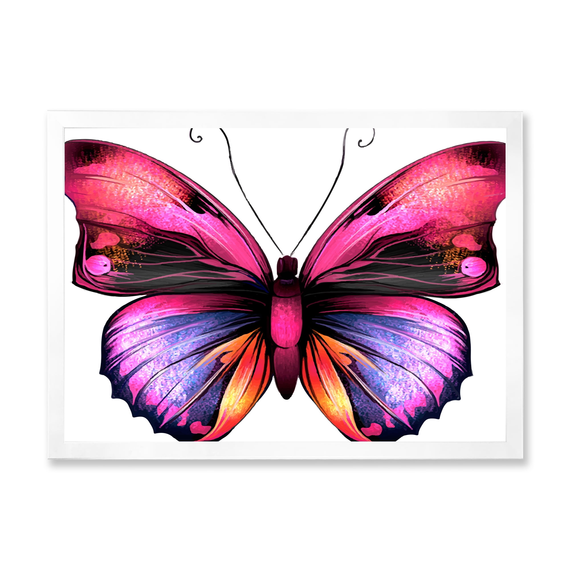 Designart Portrait Of Bright Pink But...
