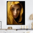 thumbnail image 1 of Designart "Portrait Of Grace In Gold" Fashion Woman Floater Framed Wall Art Living Room, 1 of 5