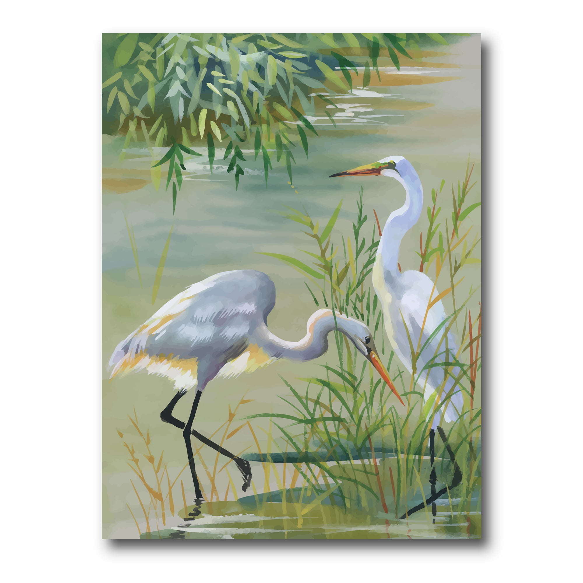Designart ' Portrait Of Heron Birds I ' Traditional Canvas Wall Art Print