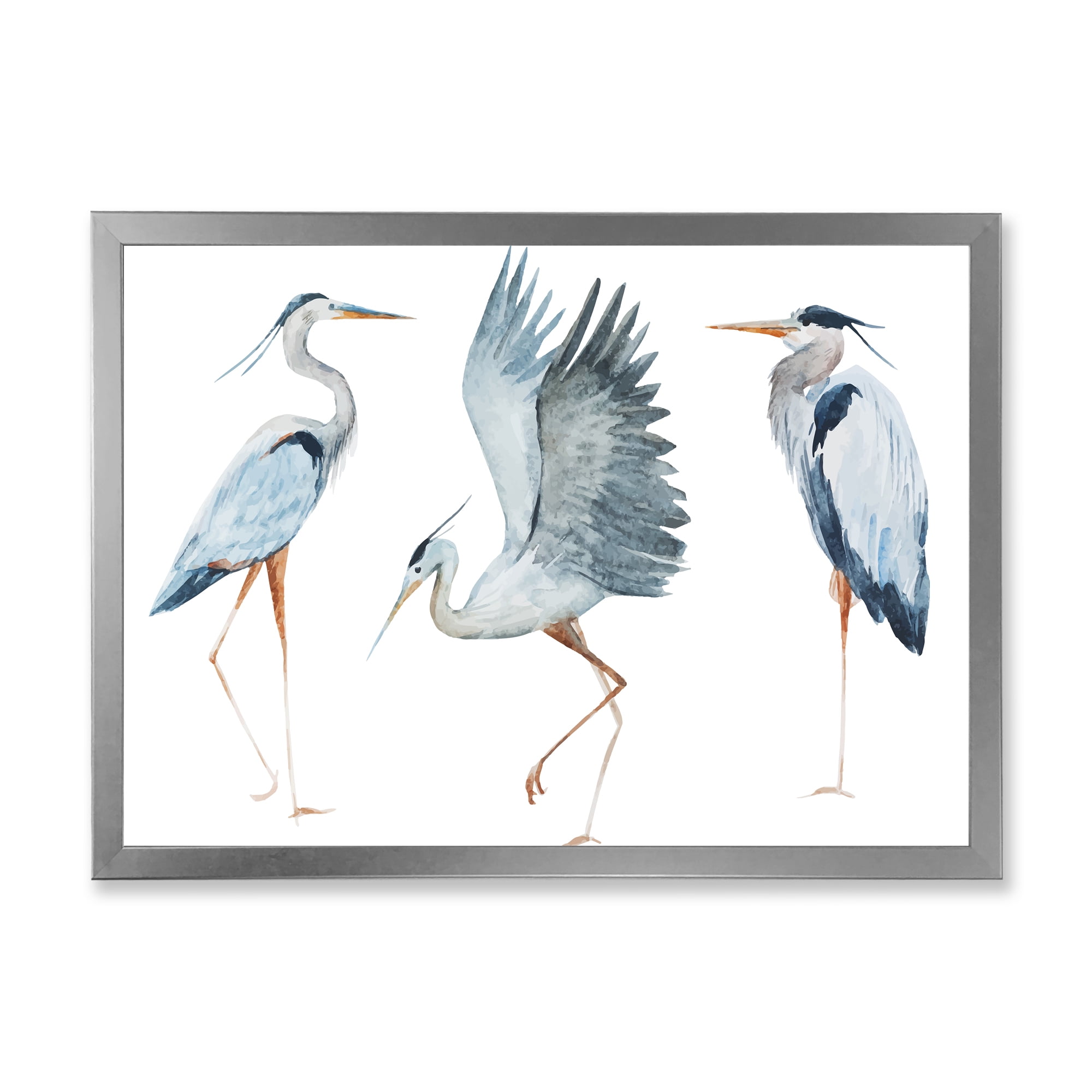 Designart 'Portrait Of Heron Birds II' Traditional Framed Art Print