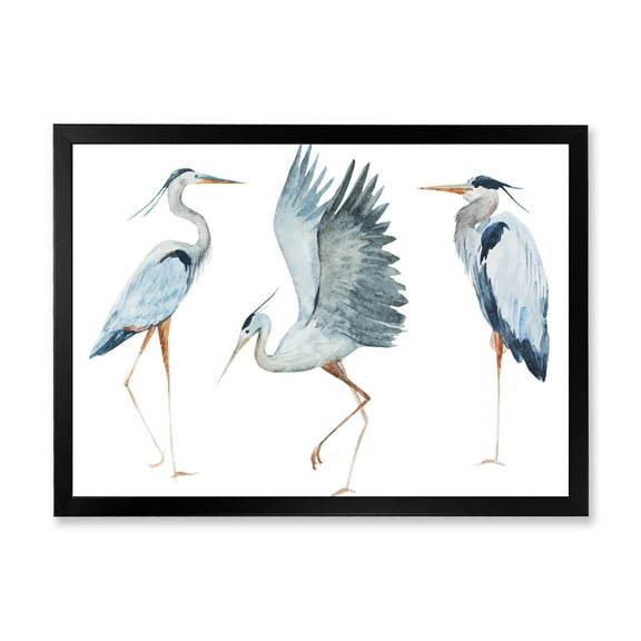 Designart 'Portrait Of Heron Birds II' Traditional Framed Art Print