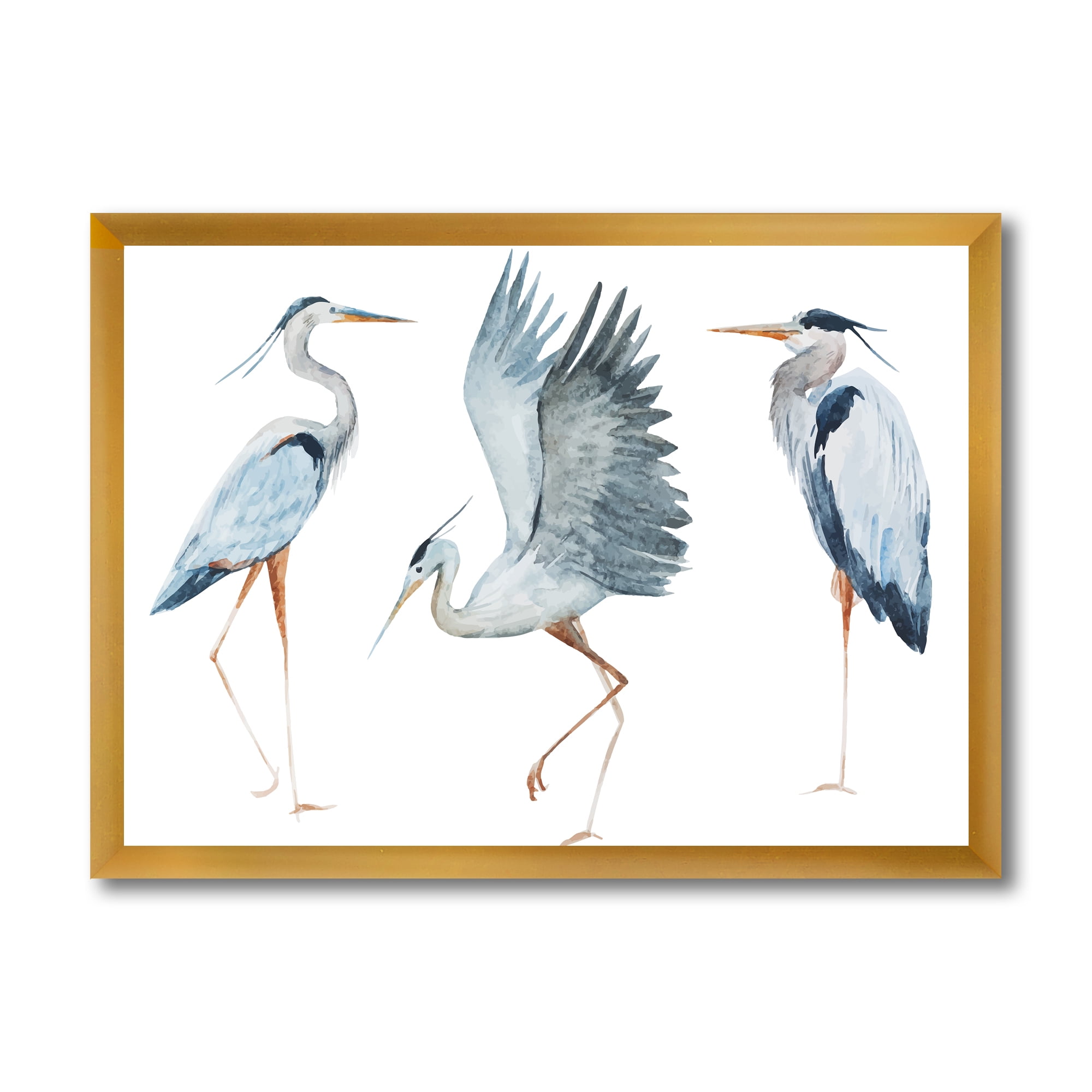 Designart 'Portrait Of Heron Birds II' Traditional Framed Art Print