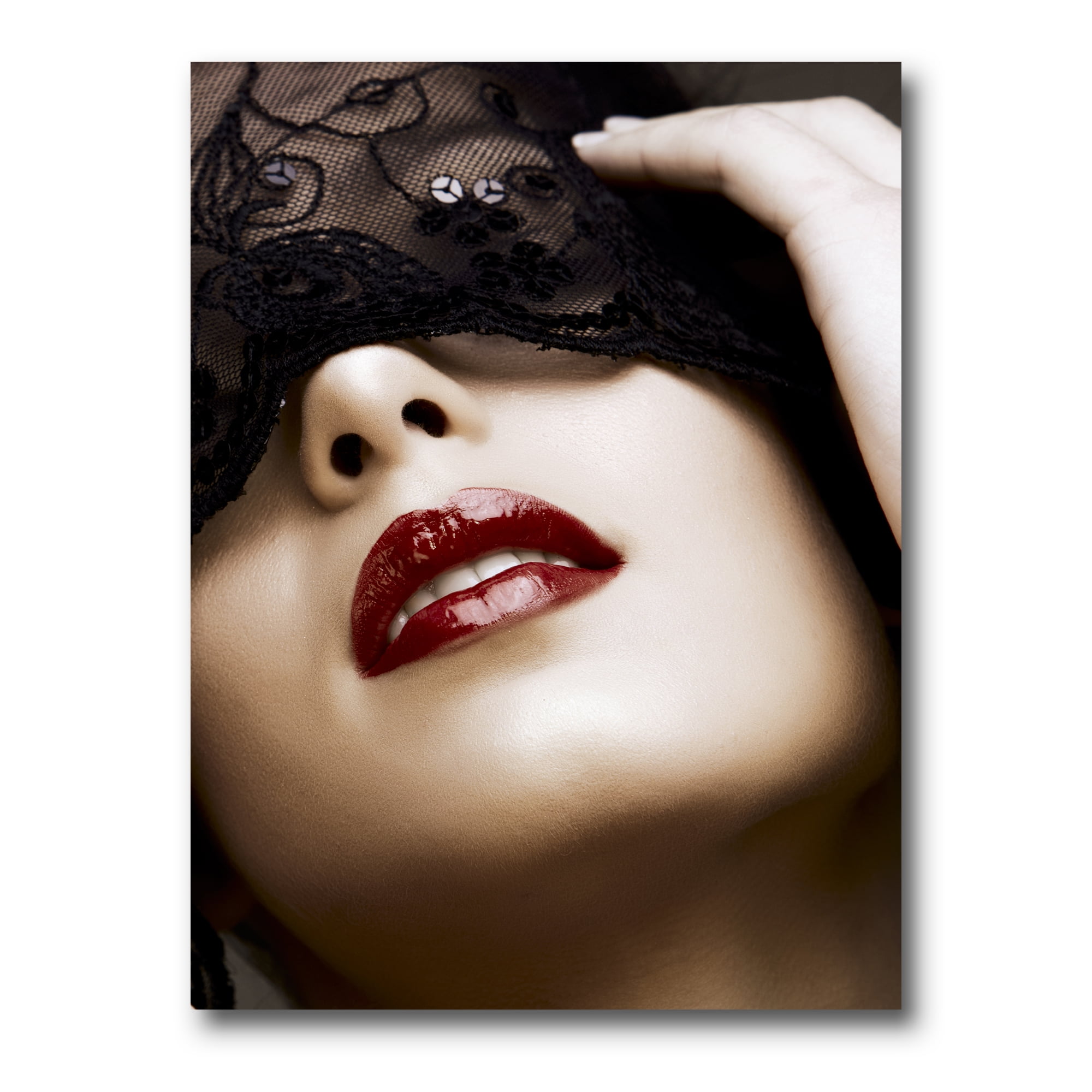 Designart ' Portrait Of Modern Girl With Mask ' Modern Canvas Wall Art Print