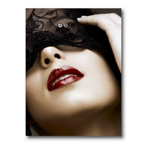 Designart ' Portrait Of Modern Girl With Mask ' Modern Canvas Wall Art Print