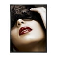 thumbnail image 1 of Designart 'Portrait Of Modern Girl With Mask' Modern Framed Canvas Wall Art Print, 1 of 5