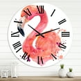 thumbnail image 1 of Designart 'Portrait Of Pink Flamingo I' Farmhouse Wall Clock, 1 of 1