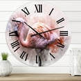 thumbnail image 1 of Designart 'Portrait Of Pink Flamingo V' Farmhouse Wall Clock, 1 of 5