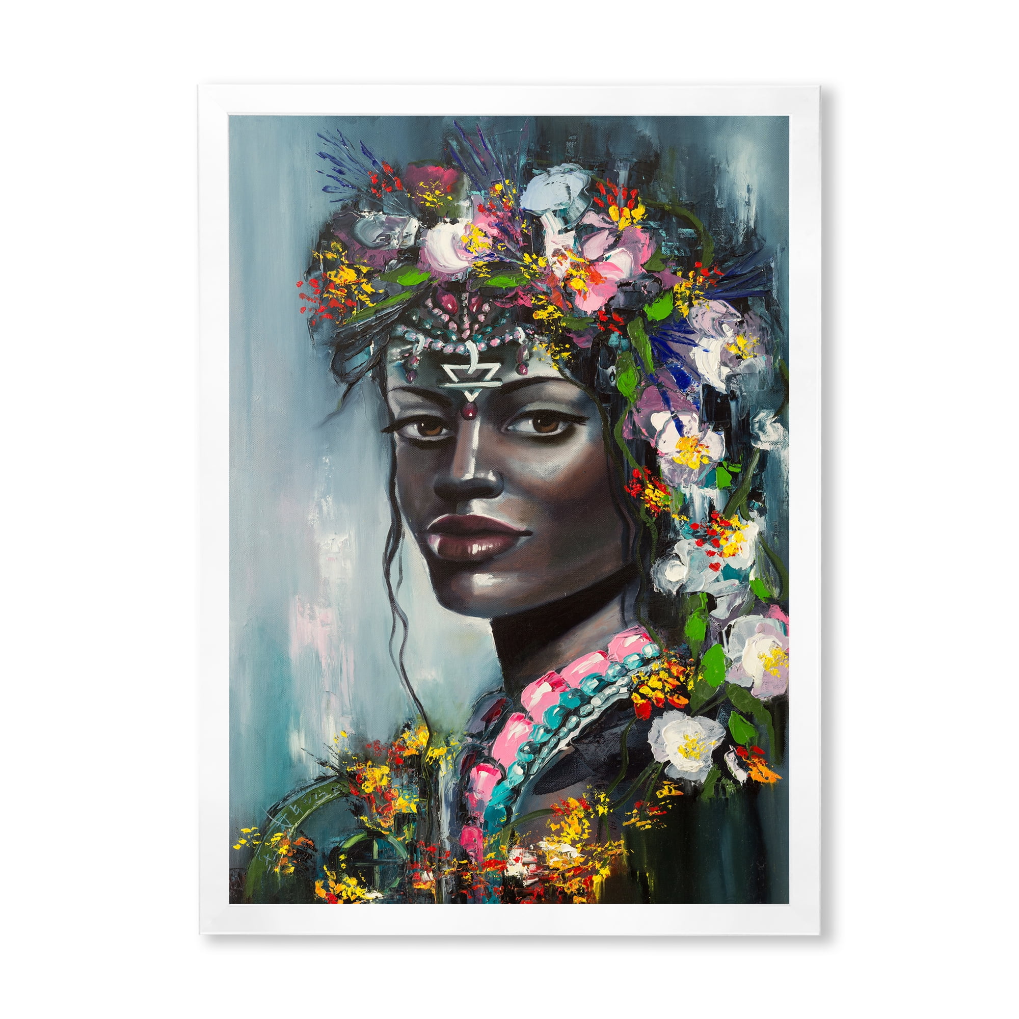 Designart 'Portrait Of Traditional African American Woman' Modern Framed Art Print