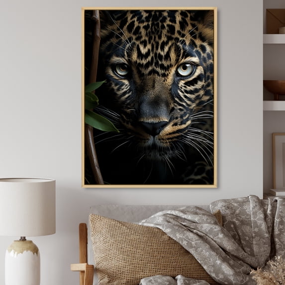 Designart "Portrait Silent Cheetah Stalk I" Animals Floater Framed Canvas Print