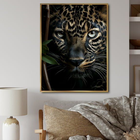 Designart "Portrait Silent Cheetah Stalk I" Animals Floater Framed Canvas Print