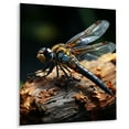 thumbnail image 1 of Designart "Portrait Vibrant Brown Dragonfly painting" Animals Dragonfly Metal Wall Decor, 1 of 5