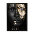 thumbnail image 1 of Designart 'Portrait of A African American Girl with Gold Makeup' Modern Framed Art Print, 1 of 4