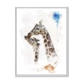 thumbnail image 1 of Designart 'Portrait of A Child and Giraffe' Farmhouse Framed Canvas Wall Art Print, 1 of 5