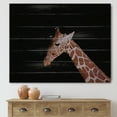 thumbnail image 1 of Designart 'Portrait of A Giraffe On Black Background I' Farmhouse Print on Natural Pine Wood, 1 of 5