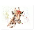 thumbnail image 1 of Designart ' Portrait of A Giraffe With Red Flowers II ' Farmhouse Canvas Wall Art Print, 1 of 3