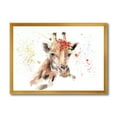 thumbnail image 1 of Designart 'Portrait of A Giraffe With Red Flowers II' Farmhouse Framed Art Print, 1 of 4