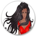 thumbnail image 1 of Designart 'Portrait of African American Female XIV' Modern Circle Metal Wall Art 36x36 - Disc of 36, 1 of 5
