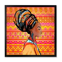 Designart 'Portrait of African American Woman With Turban I' Modern Framed Art Print