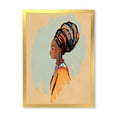 thumbnail image 1 of Designart 'Portrait of African American Woman With Turban II' Modern Framed Art Print, 1 of 4