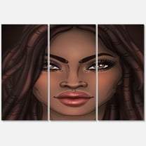 Designart ' Portrait of Afro American Woman I ' Modern Canvas Wall Art Print