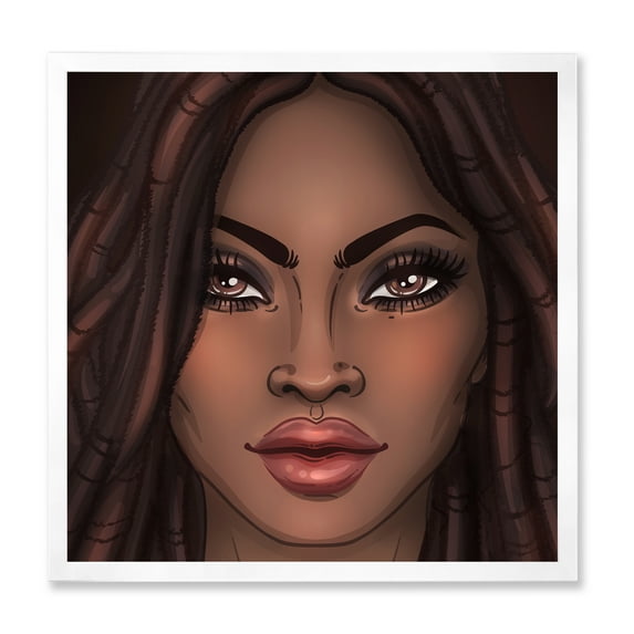 Designart 'Portrait of Afro American Woman I' Modern Framed Art Print