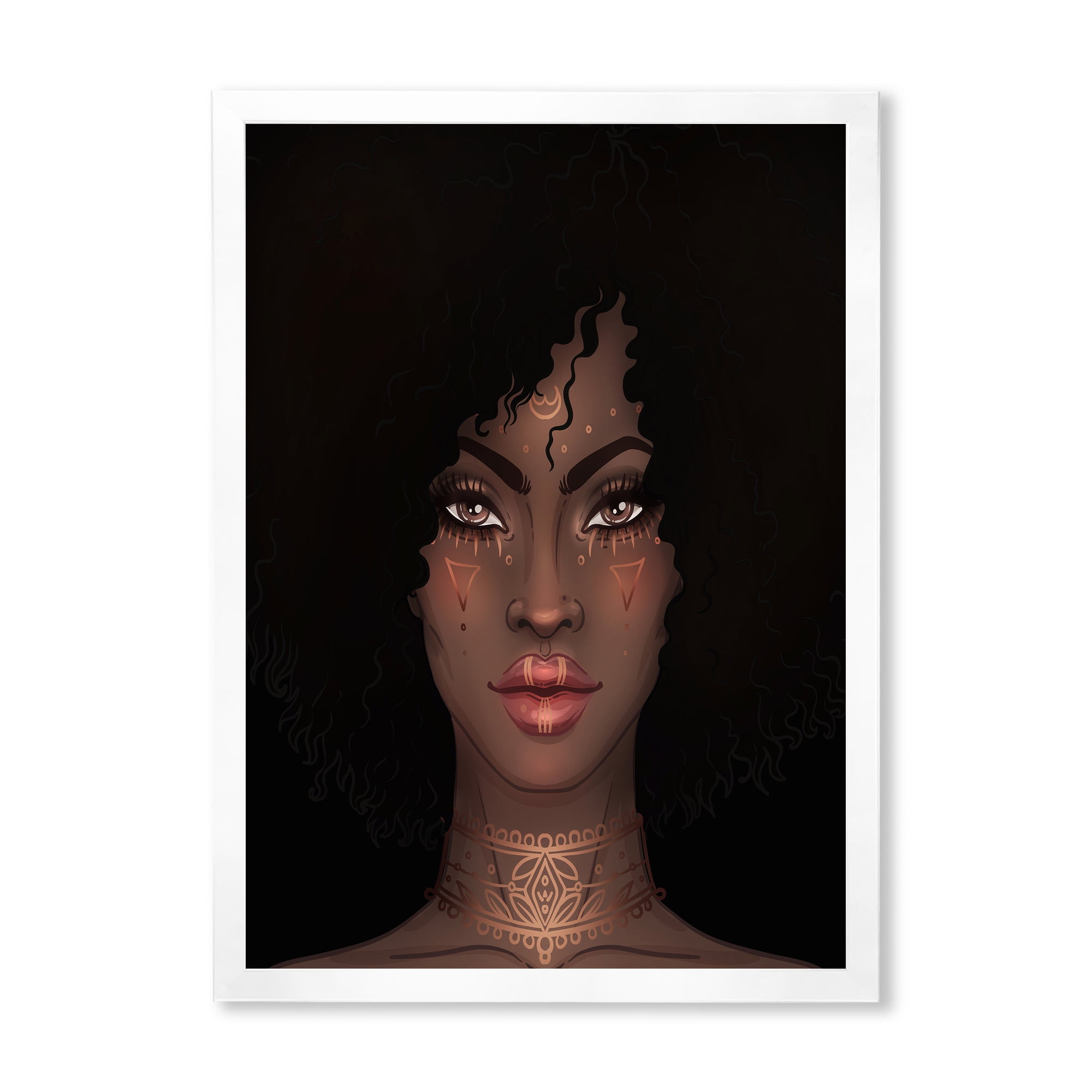 Designart 'Portrait of Afro American Woman II' Modern Framed Art Print