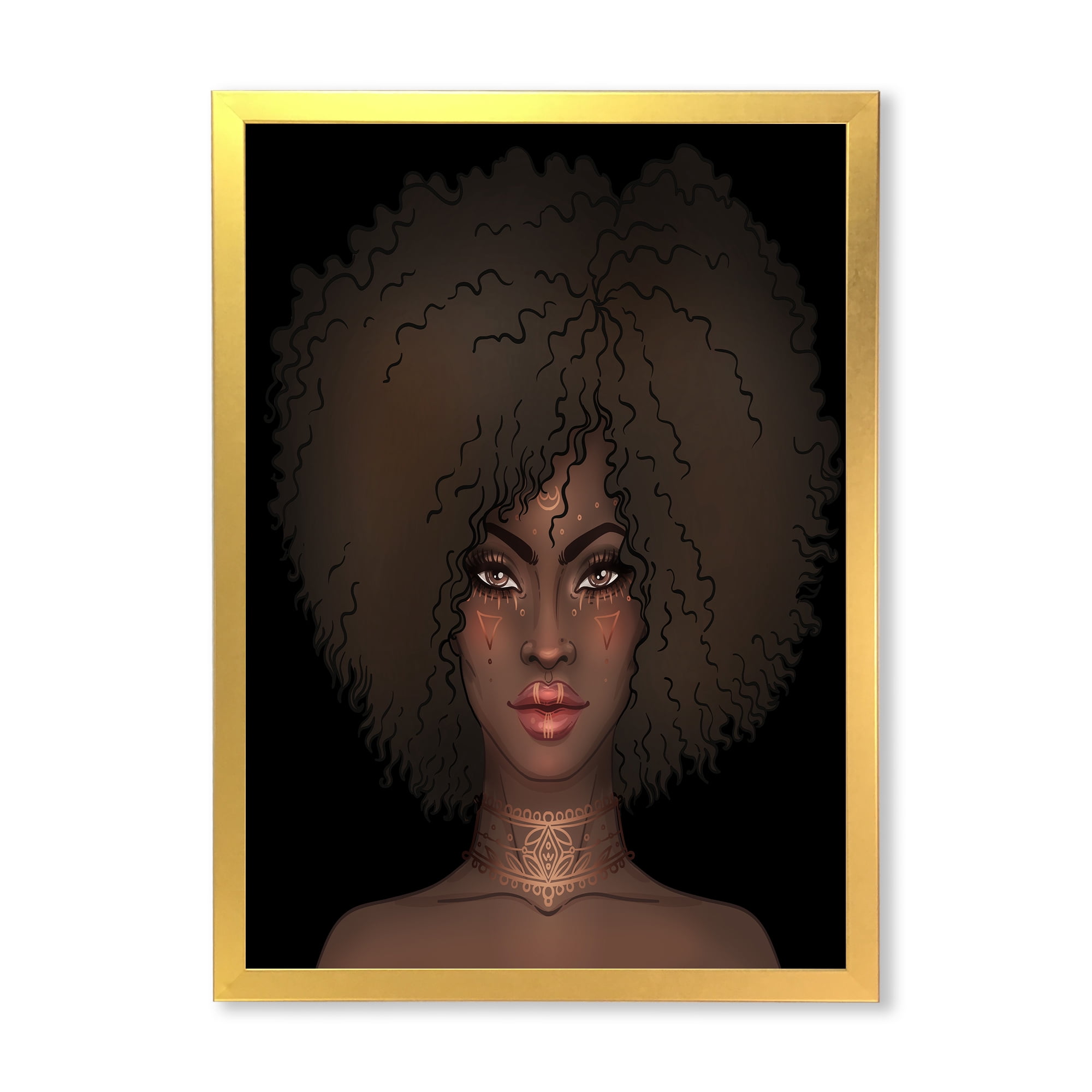 Designart 'Portrait of Afro American Woman III' Modern Framed Art Print