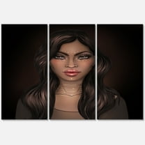 Designart ' Portrait of Afro American Woman IV ' Modern Canvas Wall Art Print