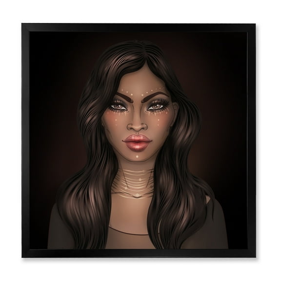 Designart 'Portrait of Afro American Woman IV' Modern Framed Art Print