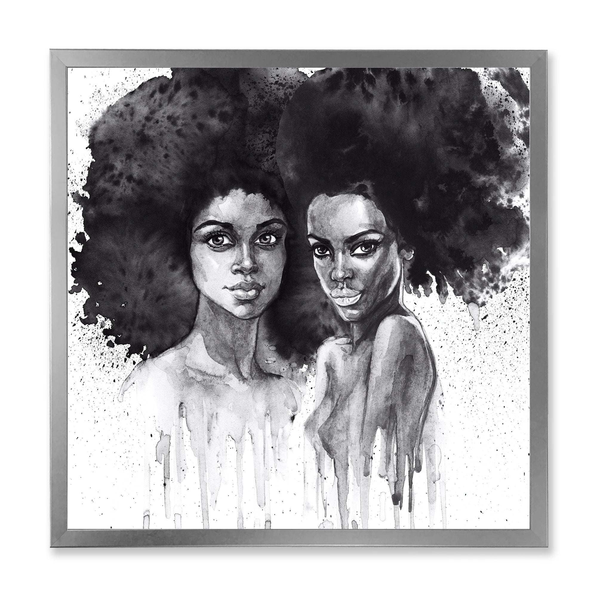 Designart 'Portrait of Afro American Woman XI' Modern Framed Art Print