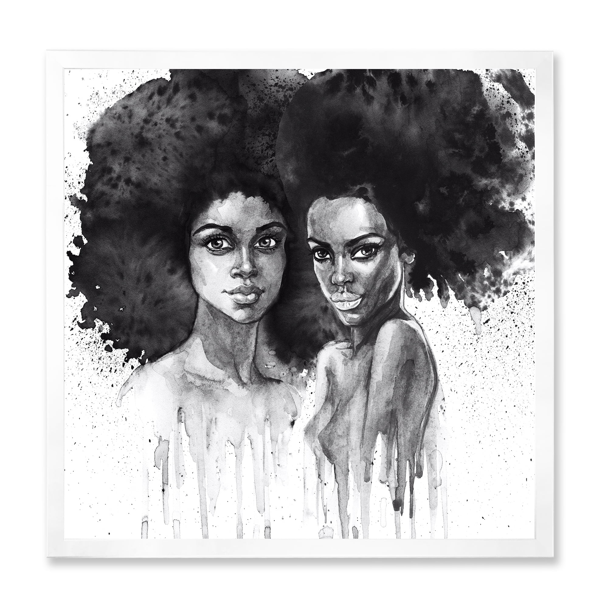 Designart 'Portrait of Afro American Woman XI' Modern Framed Art Print