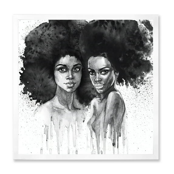 Designart 'Portrait of Afro American Woman XI' Modern Framed Art Print