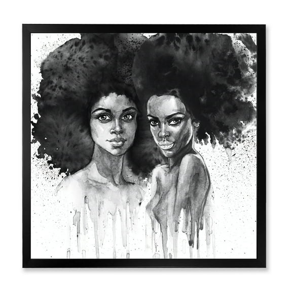 Designart 'Portrait of Afro American Woman XI' Modern Framed Art Print