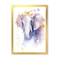 thumbnail image 1 of Designart 'Portrait of An Elephant Yellow and Blue Strokes' Farmhouse Framed Art Print, 1 of 4