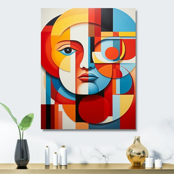 Designart "Portrait of Geometric Abstraction" Abstract Spirals Metal Wall Art Prints