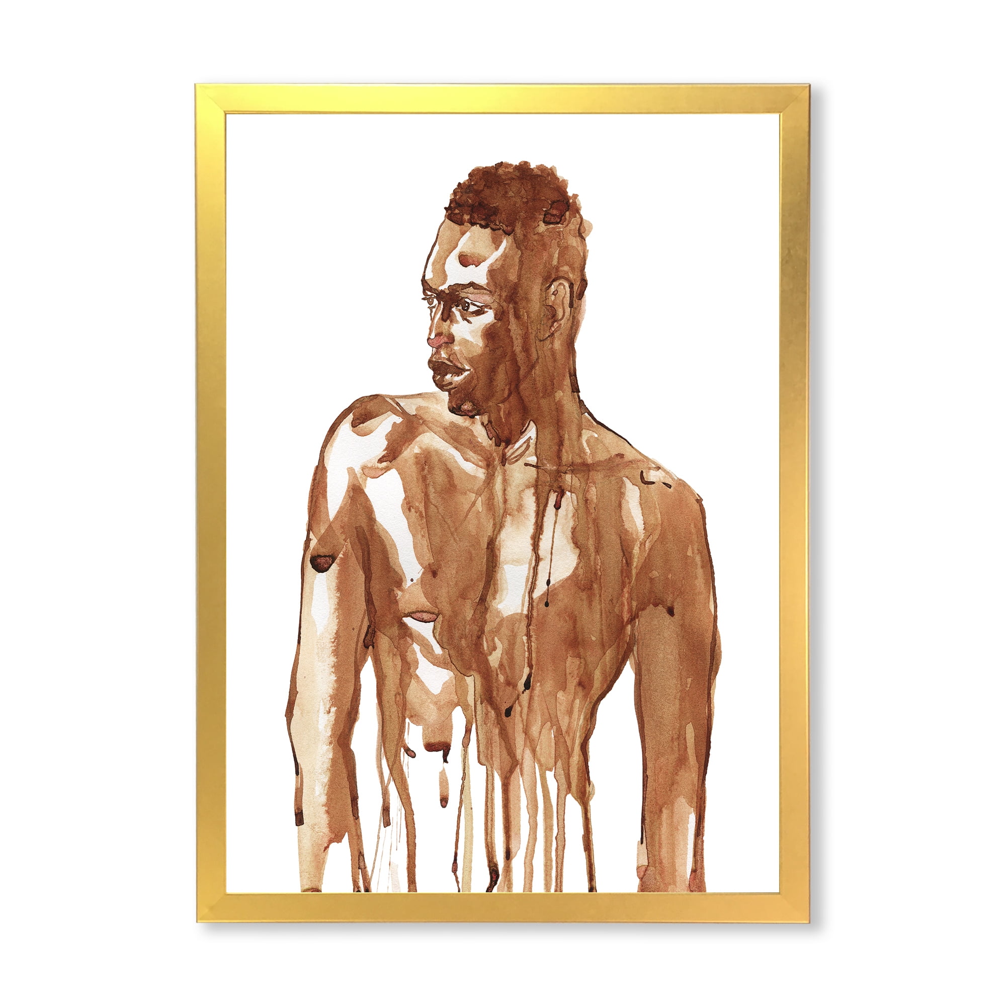Designart 'Portrait of Handsome African Man On White II' Modern Framed Art Print