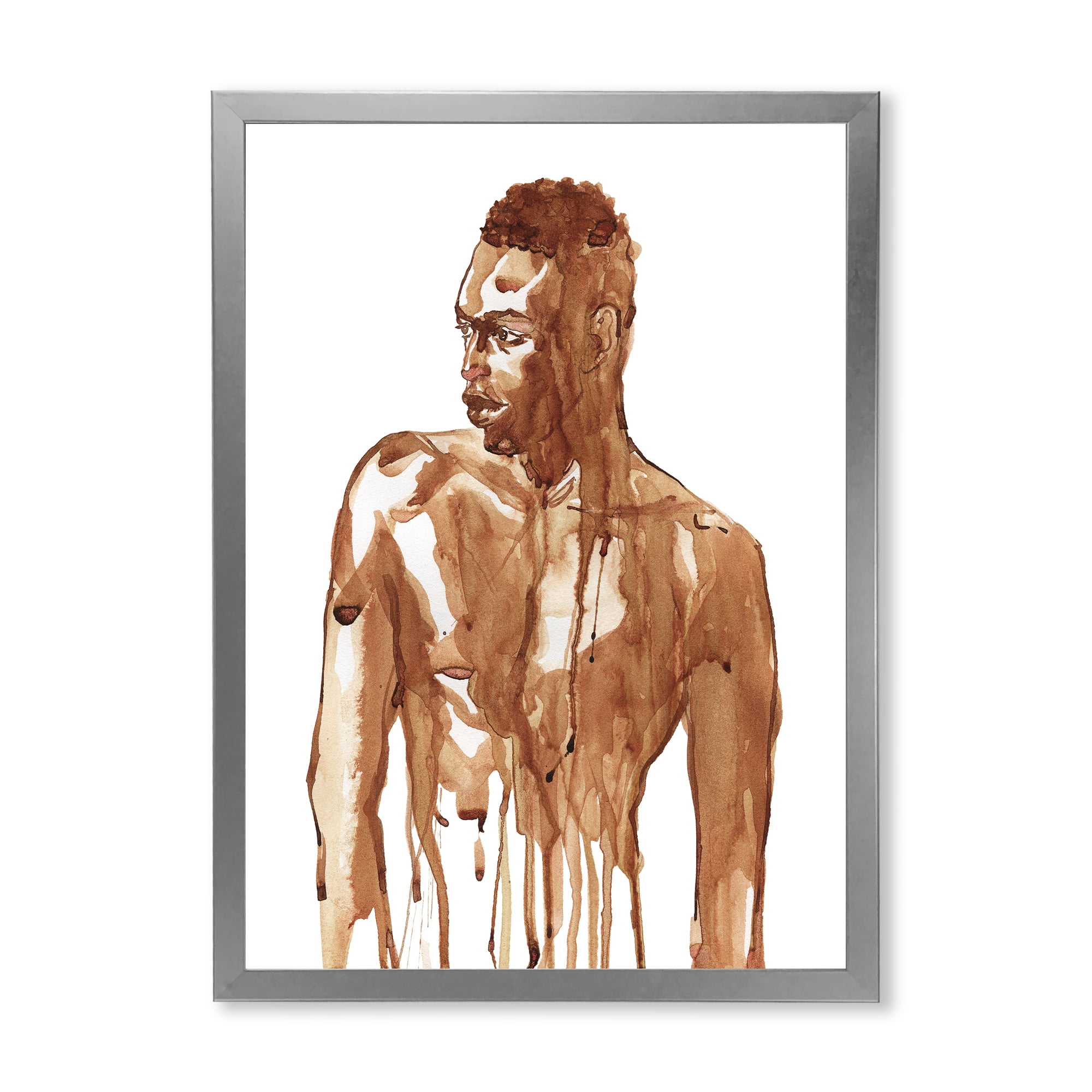 Designart 'Portrait of Handsome African Man On White II' Modern Framed Art Print