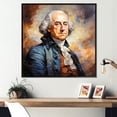 thumbnail image 1 of Designart "Portrait of President George Washington I" People Framed Wall Art - Blue President/Political Hallway Framed Wall Art Decor, 1 of 6